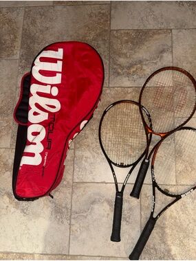 Wilson Red Tennis Bag with Three Racquets